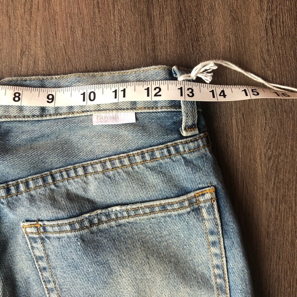 Boyish by HER Jeans Size 26 Billy Rear Window with Butt Slit Distressed Raw Hem - Picture 7 of 11